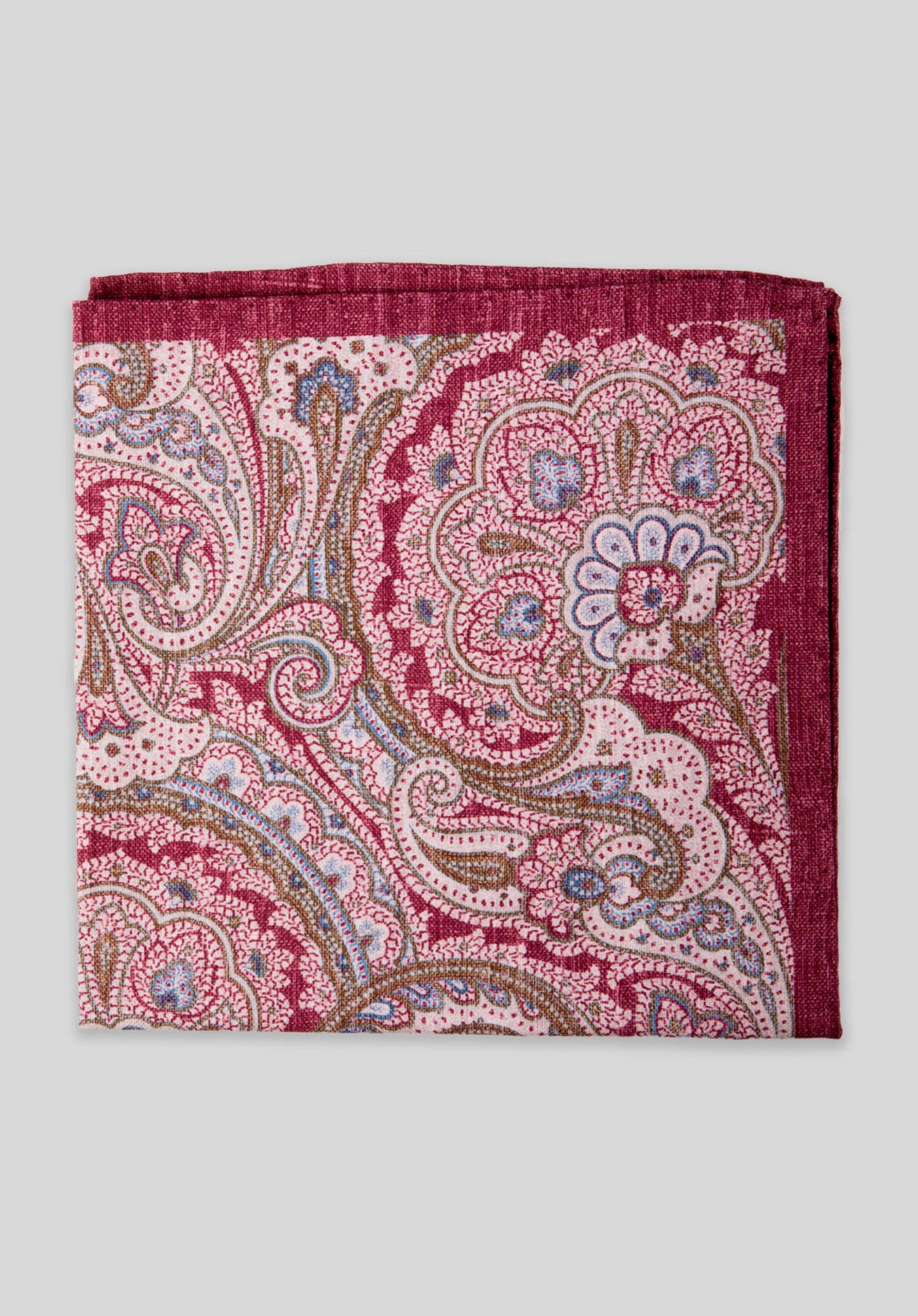 WASHED PAISLEY DOUBLE PRINT POCKET SQUARE